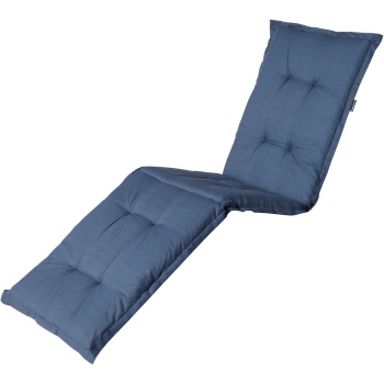 Preview: 2er-Set Liegen-Auflage - Weiche, komfortable Polsterung, kobalt, 200x65 cm - UV-Schutz, Bindebänder & Riemen - Für Garten, Balkon, Liegestuhl, Sonnenliege