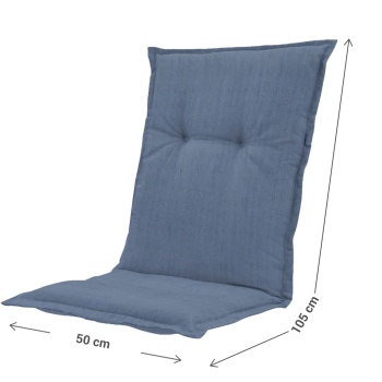 Preview: 4er-Set Gartenstuhlkissen Niederlehner - Weiche, komfortable Polsterung, kobalt-blau, 105x50cm - UV-Schutz, mit Bindebändern & Riemen, Niederlehner Polster
