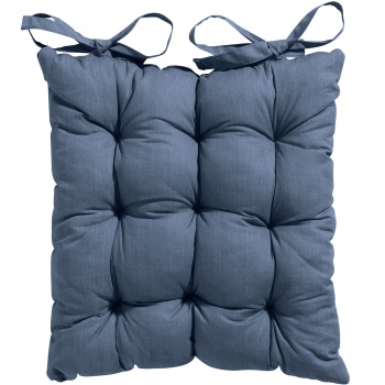 Stuhlkissen mit Steppung 46x46 cm Kobalt - Bequeme Sitzkissen für Küchen- & Gartenstühle - 8 cm Dicke - UV-Schutz - Mit Befestigungsbändern