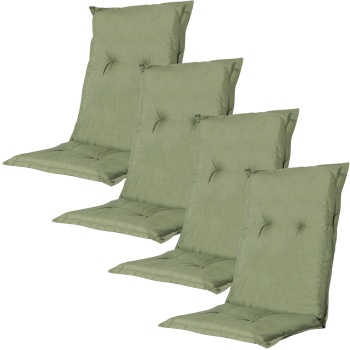 4er-Set Gartenstuhlkissen Niederlehner - Weiche, komfortable Polsterung, grün, 105x50cm - UV-Schutz, mit Bindebändern & Riemen, Niederlehner Polster