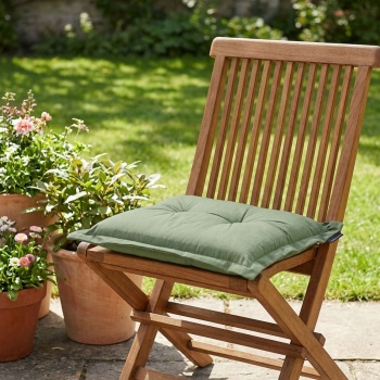 Preview: Garten Sitzkissen 50x50 cm Grün - 7cm dicke Stuhlauflagen mit UV-Schutz - Bequeme SG-20 Füllung - Modernes Design ohne Bänder - Baumwoll-Mix