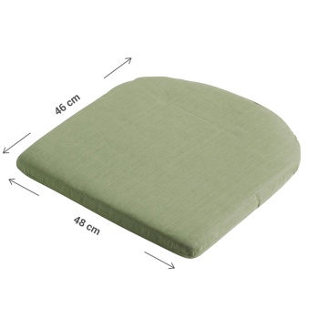 Preview: 2er-Set Stuhlkissen 46x48 cm Grün - Bequeme Sitzkissen für Esszimmer & Gartenstühle - 4,5 cm Dicke - UV-Schutz - Mit Befestigungsbändern - SG-20 Füllung