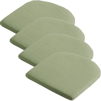 4er-Set Stuhlkissen 46x48 cm Grün - Bequeme Sitzkissen für Esszimmer & Gartenstühle - 4,5 cm Dicke - UV-Schutz - Mit Befestigungsbändern - SG-20 Füllung