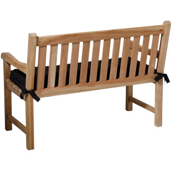 Preview: Bankauflage Schwarz 120x48 cm - Bequeme 6 cm Polsterung SG-20 - Sitzkissen für Gartenbank aus Baumwolle & Polyester - UV-Schutz, Gartenbankauflage