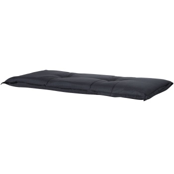 Preview: Bankauflage Schwarz 150x48 cm - Bequeme 6 cm Polsterung SG-20 - Sitzkissen für Gartenbank aus Baumwolle & Polyester - UV-Schutz, Gartenbankauflage