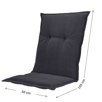 Preview: 2er-Set Gartenstuhlkissen Niederlehner - Weiche, komfortable Polsterung, schwarz, 105x50cm - UV-Schutz, mit Bindebändern & Riemen, Niederlehner Polster