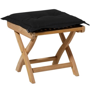 Preview: 2er-Set Garten Sitzkissen 50x50 cm Schwarz - 7cm dicke Stuhlauflagen mit UV-Schutz - Bequeme SG-20 Füllung - Modernes Design ohne Bänder - Baumwoll-Mix