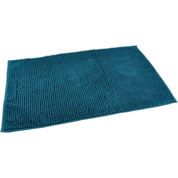 Preview: Flauschiger Badezimmerteppich 75x45 cm in Smaragdgrün -  Rutschfester Duschvorleger mit weicher Mikrofaser-Struktur