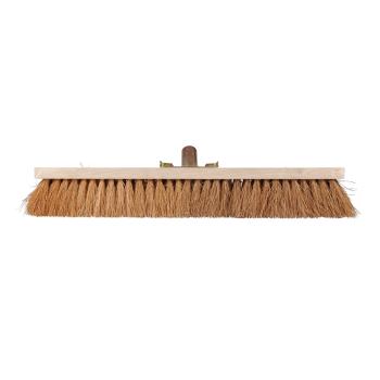 Besenkopf Kokosfaser-Borsten 60cm - Schnelles Kehren für Haus & Hof - Stielhalter aus Metall - Ideal für groben Schmutz trocken/feucht