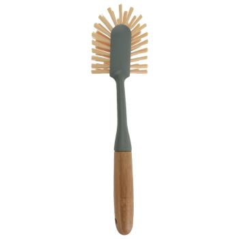 Spülbürste mit Bambusgriff - Ergonomische Abwaschbürste für Geschirr - Langlebiger Polypropylen Bürstenkopf - 28x7x6cm - Braun/Grün sortiert