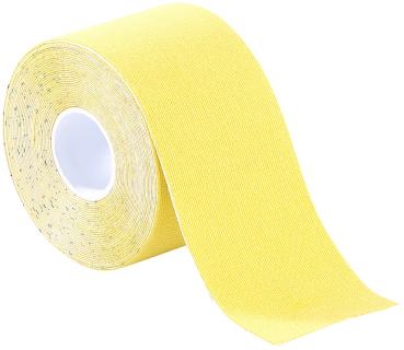 Kinesiologie-Tape aus Baumwollgewebe, 5 cm x 5 m, gelb