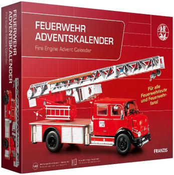 Feuerwehr Adventskalender – Baue dein eigenes Löschfahrzeug Mercedes-Benz Rundhauber mit Drehleiter - 24 Bauteile, Werkzeug & Buch