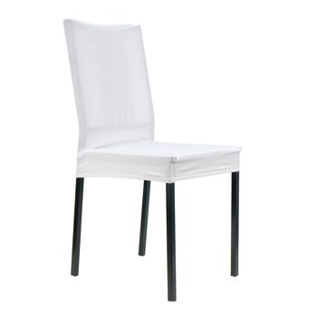 Preview: Hochwertiger Stuhlbezug in weiss, 4er-Set aus Stretch mit Lehnenbezug, OEKO-TEX Standard 100, waschbar bis 40°C, Schutz vor Abnutzung