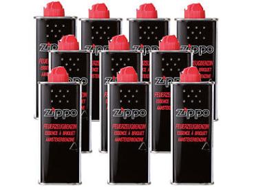 10er-Pack Original Zippo Feuerzeugbenzin Nachfüllflasche, je 125ml: Garantiert zuverlässige Leistung für Ihr Zippo, reines Benzin für langanhaltende Flamme