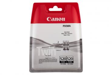 Original Canon PGI-520PGBK Tintenpatronen Twinpack - 2x 19ml Schwarz für gestochen scharfe Ausdrucke - Kompatibel mit Canon Pixma IP/MP/MX Serien