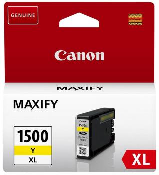 Canon PGI-1500XL Y Tintenpatrone Original Yellow - Für Maxify MB 2000/2100/2300/2700 Serien - 12ml - Hochwertige Originalqualität für strahlende Farbdrucke