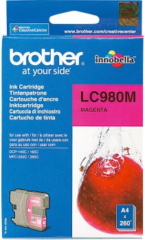 Original Brother LC980M Tintenpatrone magenta - Zuverlässige Markenqualität für intensive Farben & 260 DIN A4 Seiten - Kompatibel mit Brother DCP & MFC Serie
