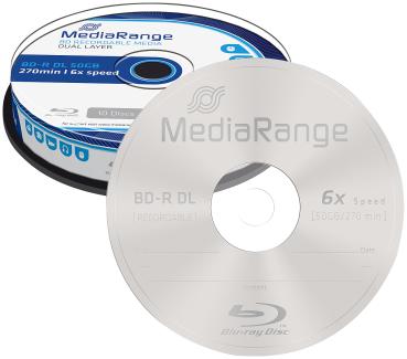 Blu-ray Rohling BD-R Dual Layer 50 GB - 10er-Spindel für HD-Videos & Daten - 6x Speed - Kratzresistent & Langlebig - Sichere Langzeit-Archivierung