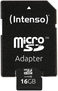 microSDHC-Speicherkarte 16 GB Class 10 - ideal für MP3-Player, Smartphones & Digitalkameras - bis 25 MB/s Lesen/10 MB/s Schreiben - inkl. SD-Adapter