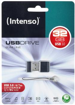 Preview: USB Stick Slim Line 32 GB - SuperSpeed USB 3.0 für Autoradios & Laptops - Bis 35 MB/s Lesen & 20 MB/s Schreiben - Schwarz - 2g Leichtgewicht