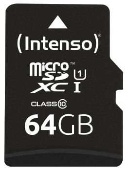 Preview: Intenso microSDXC-Speicherkarte UHS-I Premium 64 GB - Blitzschnelle Datenspeicherung für Smartphone Tablet & Kamera - Class 10/U1 bis 45 MB/s mit SD-Adapter