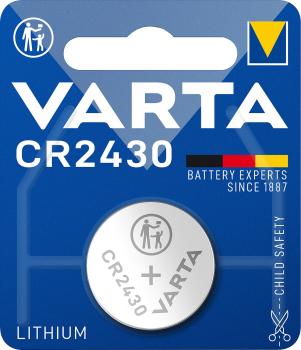 Lithium-Knopfzelle CR2430 - 3 Volt 300 mAh - Ideal für Messgeräte, Sensoren, Fernbedienungen & Medizingeräte - Robuste, langlebige Batterie 24.5x3mm