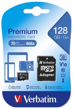 Preview: Premium microSDXC-Speicherkarte 128 GB - Ultraschnelle Datenübertragung 90 MB/s - Class 10 U1 - Für Smartphone, Tablet, Kamera mit SD-Adapter