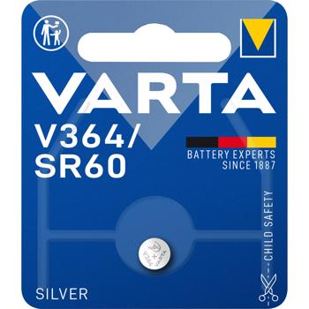 Varta SilverOxide-Knopfzelle Typ 364/SR60 - 17 mAh, 1.55V für Hörgeräte, Fernbedienungen, Autoschlüssel & Spielzeug - Hohe Temperaturresistenz