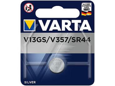 Varta SilverOxide-Knopfzelle Typ 357 / SR44 - Konstante 1,55V Spannung für Armbanduhren & medizinische Geräte - 143 mAh, hochpräzise & auslaufsicher