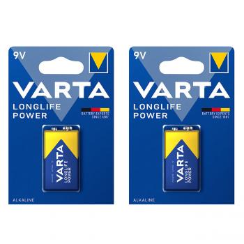 Longlife Power Batterie, Typ 9V/E-Block / 6LR3146, 9 Volt 2er-Set