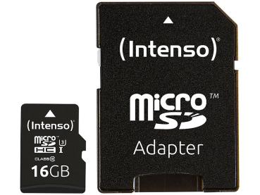 Intenso Professional microSDHC-Speicherkarte 16 GB - UHS-I Class 10/U3 - bis 90 MB/s Lesen - Ideal für Smartphone, Tablet, Kamera - Inkl. SD-Adapter