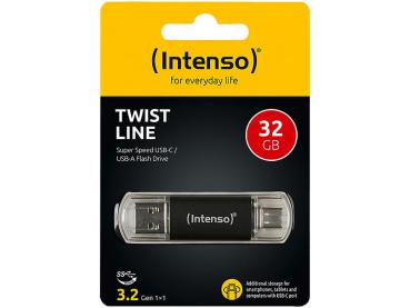 USB-Stick Twist Line 32 GB - Datenübertragung 70 MB/s für PC, Mac, Android - USB-C & USB-A 3.2 Gen 1x1 Aluminiumgehäuse - Anthrazit