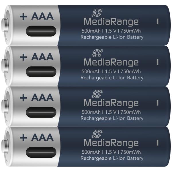 USB-C Li-Ion AAA Akkus: 1,5V, 500mAh, 4er-Pack wiederaufladbar & hohe Kapazität, Schnelles Laden, lange Laufzeit für Haushalt & Technik
