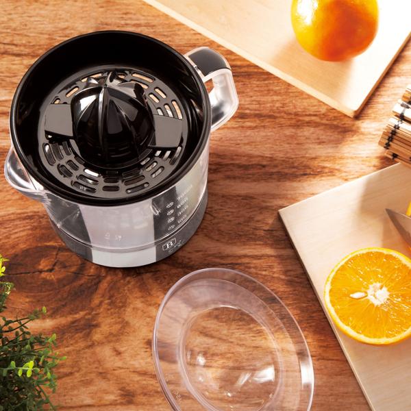 Zitruspresse elektrisch, 40W, 700ml, Schwarz-Silber: Perfekt für Orangensaft, Zitronensaft, Limettensaft, Leistungsstark und schnelle Reinigung