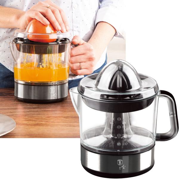 Zitruspresse elektrisch, 40W, 700ml, Schwarz-Silber: Perfekt für Orangensaft, Zitronensaft, Limettensaft, Leistungsstark und schnelle Reinigung