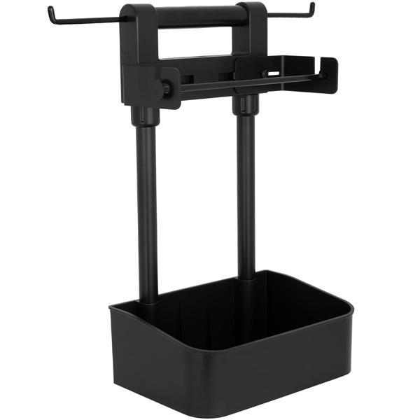 Vielseitiger Grill-Butler mit Haken und Ablage für Grillzubehör und Küchenrolle, schwarz, Ordnung am Grill, Robust, wetterfest