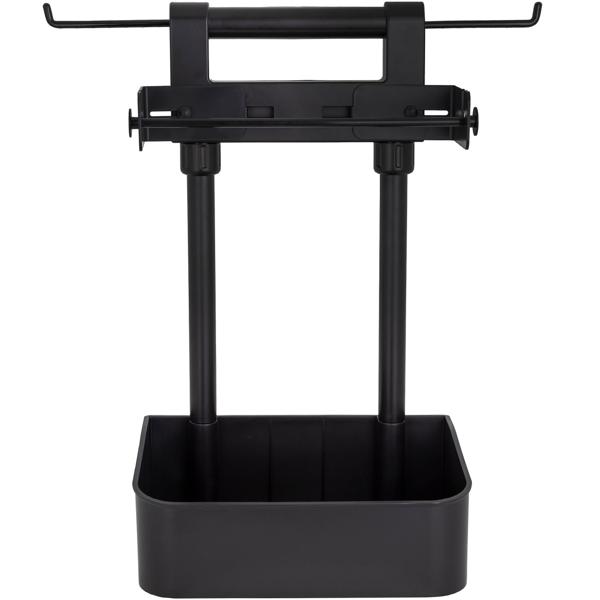 Vielseitiger Grill-Butler mit Haken und Ablage für Grillzubehör und Küchenrolle, schwarz, Ordnung am Grill, Robust, wetterfest