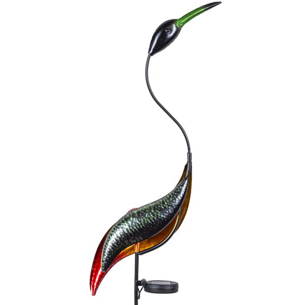 Solar-LED-Vogel-Gartenstecker: 120cm, Gartendeko - Stimmungsvolle Beleuchtung - Zauberhafter Reiher für Garten & Beet
