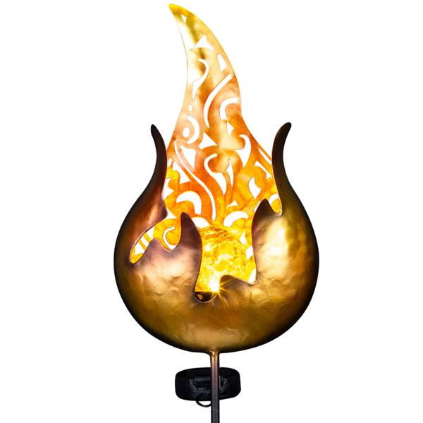 2er-Set Solar-Feuer-Gartenstecker, 92cm: Gartendeko Fackel - Stimmungsvolle Beleuchtung - Zauberhaftes Licht für Garten & Beet