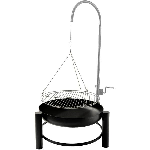 Stabiler Schwenkgrill mit Edelstahl-Grillrost und Feuerschale, perfekte Grillabende & gemütliche Lagerfeuer