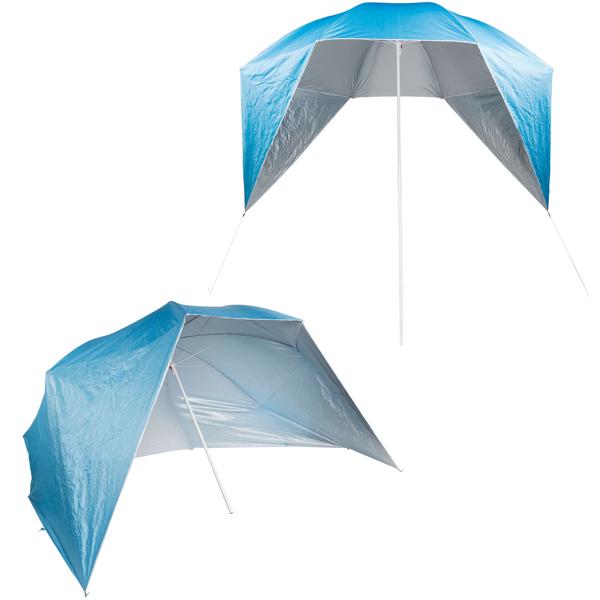 Robuster Sonnenschirm mit Seitenwänden (Ø 240cm): UV50+ Sonnenschutz & Windschutz, für Garten, Balkon & Strand