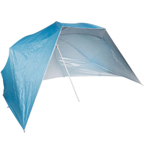 Robuster Sonnenschirm mit Seitenwänden (Ø 240cm): UV50+ Sonnenschutz & Windschutz, für Garten, Balkon & Strand