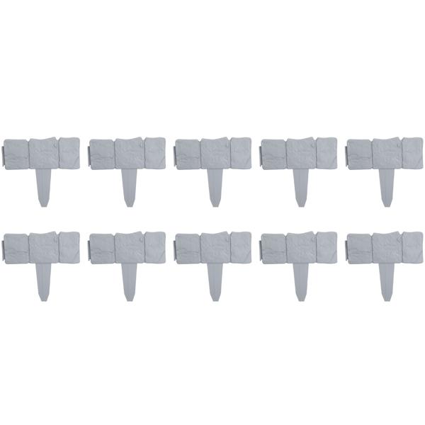 Beetumrandung in Steinoptik grau, 20er-Set: für klare Beetkanten & gepflegten Garten, wetterfest, flexibel & langlebig, einfache Montage