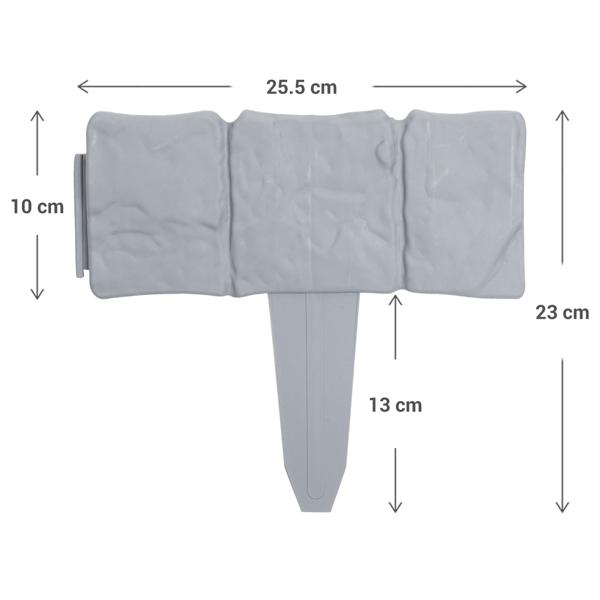 Beetumrandung in Steinoptik grau, 20er-Set: für klare Beetkanten & gepflegten Garten, wetterfest, flexibel & langlebig, einfache Montage