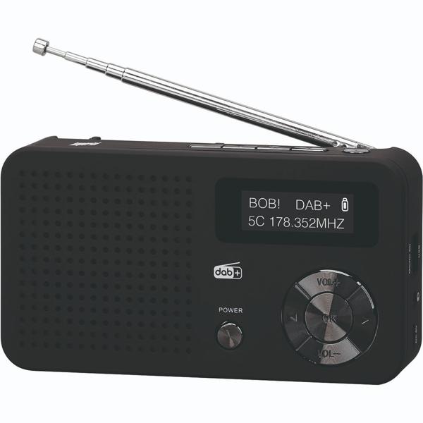Klassisches DAB+ & UKW Kofferradio, schwarz, mit Wecker, kristallklarer Empfang & mit langer Akkulaufzeit