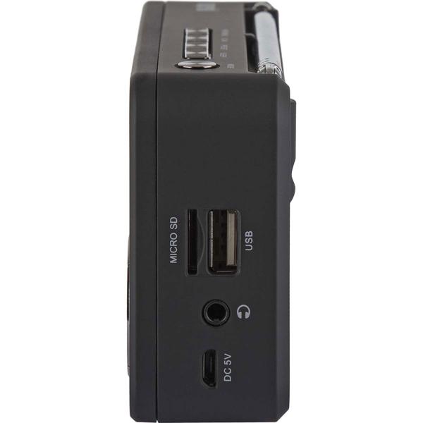 Klassisches DAB+ & UKW Kofferradio, schwarz, mit Wecker, kristallklarer Empfang & mit langer Akkulaufzeit