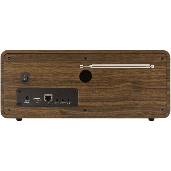 Multifunktionales WLAN-Internetradio in Holzoptik, DAB+ & UK Stereo, USB, & Spotify Connect für grenzenlosen Musikgenuss