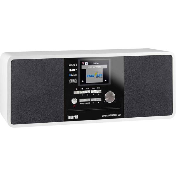 Stereo-Hybridradio in stylischem schwarz-weiss mit CD-Player, DAB+, Internetradio & Bluetooth 5.0 – Radio mit USB, 2x15W & Farbdisplay