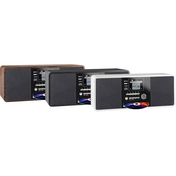 Stereo-Hybridradio in stylischem schwarz-weiss mit CD-Player, DAB+, Internetradio & Bluetooth 5.0 – Radio mit USB, 2x15W & Farbdisplay