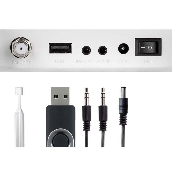 Modernes Unterbau-Küchenradio DAB+/FM, weiss, Bluetooth 5.1, EWF-Notfallwarnsystem und TFT-LCD-Farbdisplay, kompakt, sicher & vielseitig